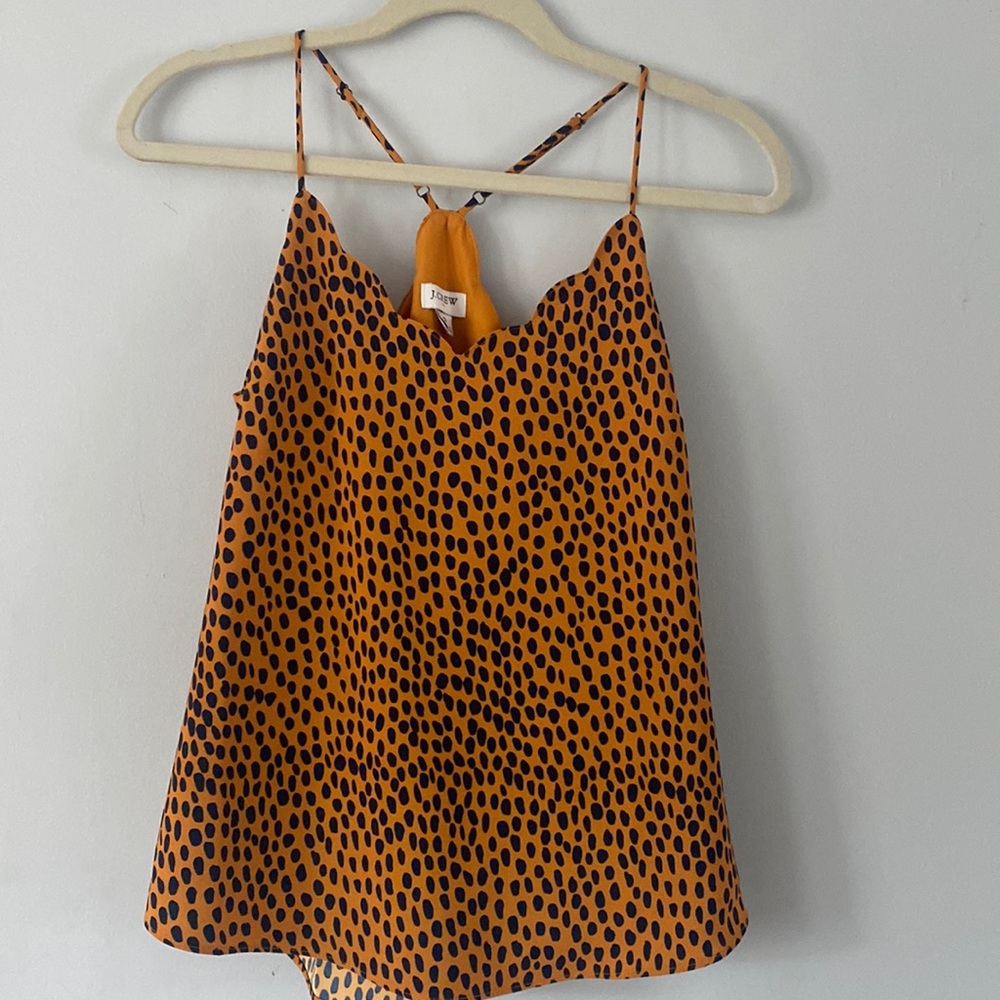 NWOT J. crew Mustard Dot Tank Size 0